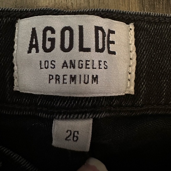 Agolde Jeans Sophie Women Black Skinny Distressed Ankle Zipper Fly Stretch - Picture 2 of 4